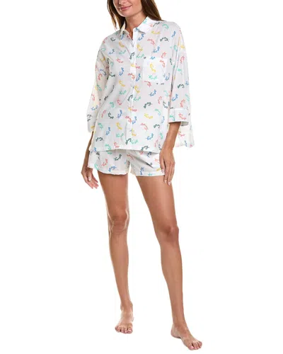 Donna Karan Dkny Top & Boxer Sleep Set In White