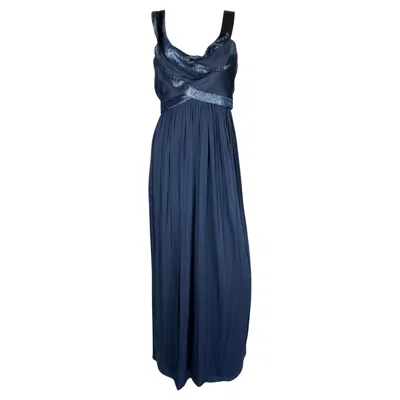 Pre-owned Donna Karan Draped Beaded Gown, Ss 2006 In Purple