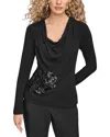 Donna Karan Embellished Top In Black