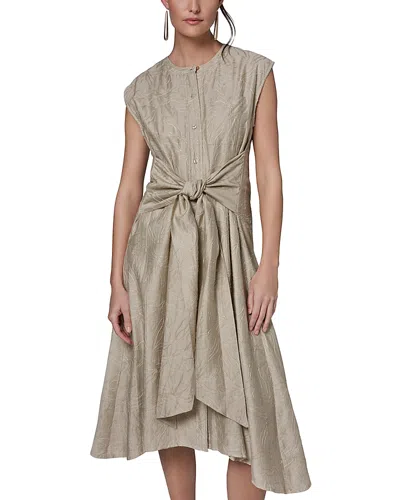 Donna Karan New York Embroidered Handkerchief Hem Midi Dress In Gray
