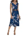 Donna Karan Envelope Collar Midi Dress In Marbella Multi