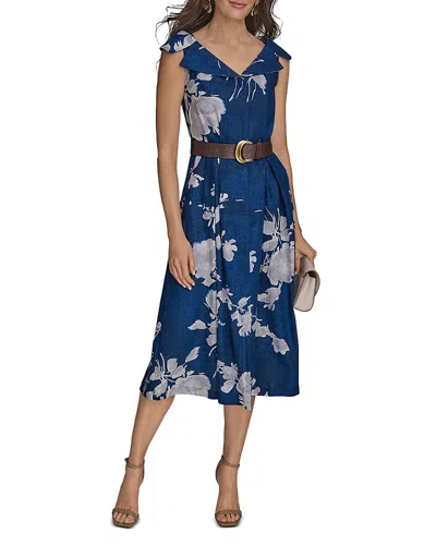 Donna Karan Envelope Collar Midi Dress In Marbella Multi