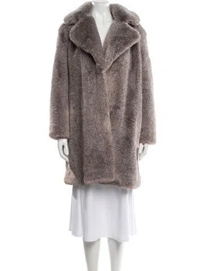 Pre-owned Donna Karan Faux Fur Coat In Multi