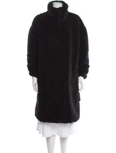 Pre-owned Donna Karan Faux Fur Coat W/ Tags In Black