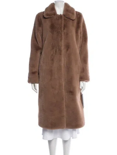 Pre-owned Donna Karan Faux Fur Coat W/ Tags In Brown