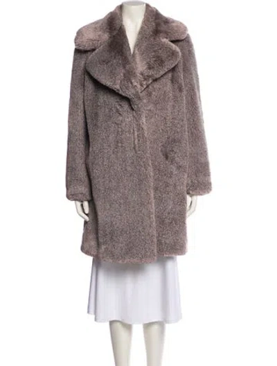 Pre-owned Donna Karan Faux Fur Coat W/ Tags In Gray