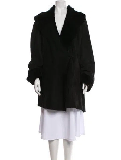 Pre-owned Donna Karan Faux Fur Jacket In Black