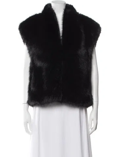 Pre-owned Donna Karan Faux Fur Jacket In Black