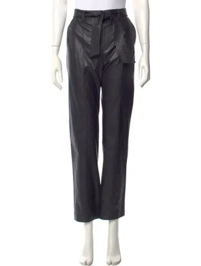 Pre-owned Donna Karan Faux Leather Straight Leg Pants W/ Tags In Black