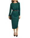 Donna Karan Women's Boat-neck Side-shirred Dress In Spruce