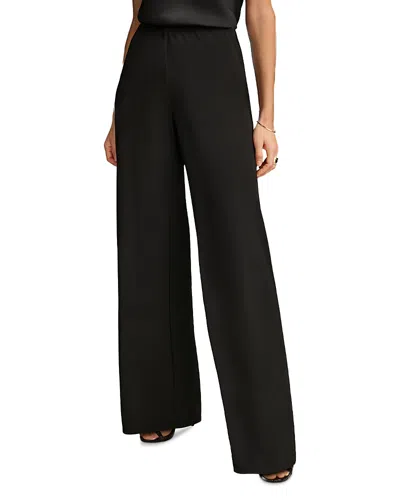 Donna Karan Flat Front Wide Leg Pants In Black