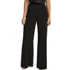 Donna Karan Flat Front Wide Leg Pants In Black