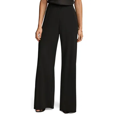 Donna Karan Flat Front Wide Leg Pants In Black