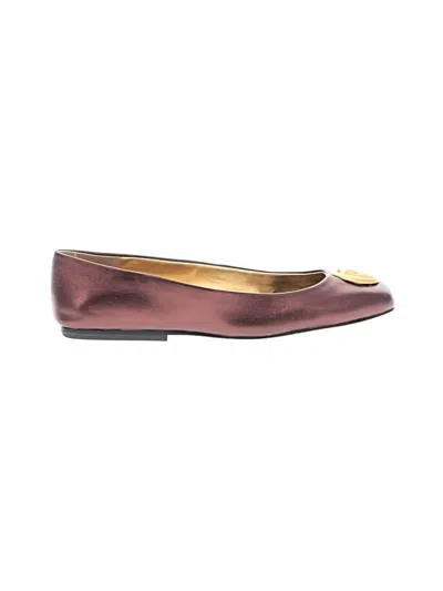 Pre-owned Donna Karan Flats In Burgundy