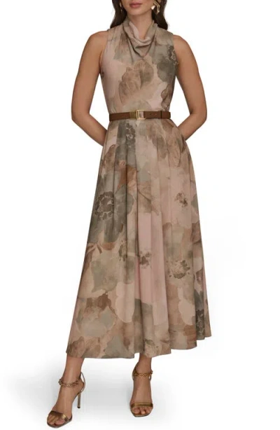 DONNA KARAN DONNA KARAN NEW YORK FLORAL GEORGETTE MAXI DRESS