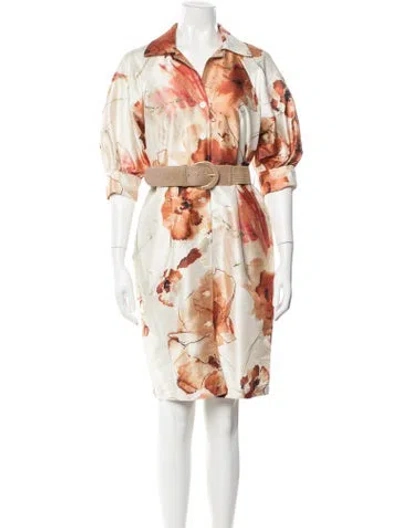 Pre-owned Donna Karan Floral Print Knee-length Dress W/ Tags In Multi