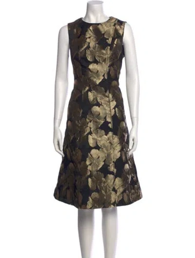 Pre-owned Donna Karan Floral Print Midi Length Dress In Multi