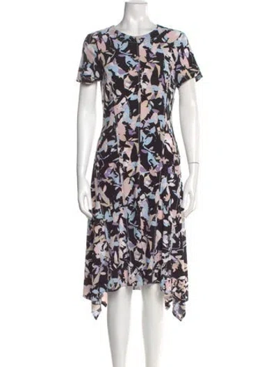 Pre-owned Donna Karan Floral Print Midi Length Dress In Pink