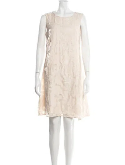 Pre-owned Donna Karan Floral Print Mini Dress In Neutrals