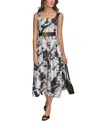 Donna Karan New York Sleeveless Fit-and-flare Maxi Dress In Black/pristine