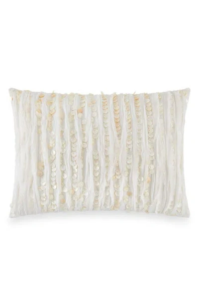 Donna Karan Flutter Sequin Accent Pillow In White