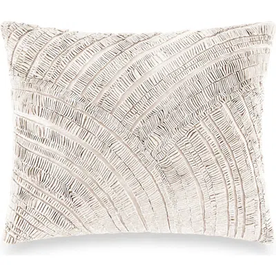 Donna Karan Foil Printed Pleated Cotton & Linen Accent Pillow In Gray