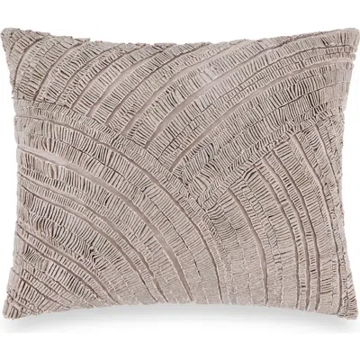 Donna Karan Foil Printed Pleated Cotton & Linen Accent Pillow In Brown