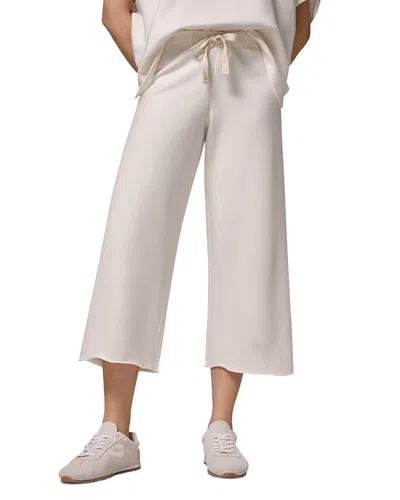 Donna Karan French Terry Cropped Mid Rise Straight Capri Pants In Neutral