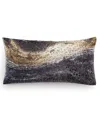 Donna Karan Galaxy Decorative Pillow, 11" X 22" In Charcoal