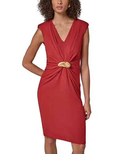 Donna Karan Gathered Hardware Sheath Dress In Multi