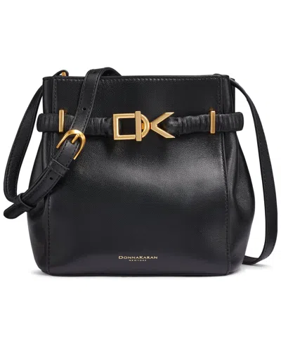 Donna Karan Gingham Small Crossbody Handbag In Black