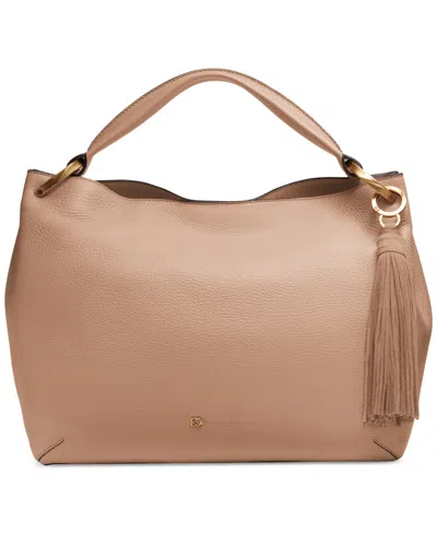 Donna Karan Glenwood Leather Shoulder Bag In Fawn