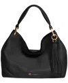 Donna Karan Glenwood Leather Shoulder With Tassel Detail In Black