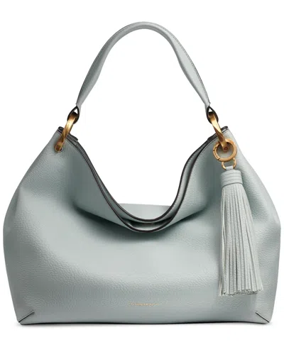 Donna Karan Glenwood Leather Shoulder With Tassel Detail In Blue