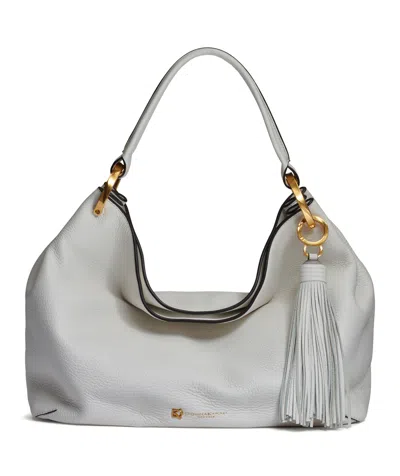 DONNA KARAN GLENWOOD LEATHER SHOULDER WITH TASSEL DETAIL