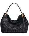 Donna Karan Glenwood Pleated Large Shoulder Handbag In Black
