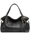 Donna Karan Glenwood Top Handle Leather Satchel With Tassel Detail In Blk,gold