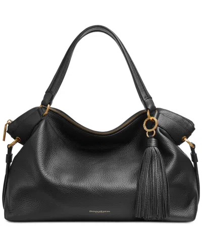 Donna Karan Glenwood Satchel In Blk,gold