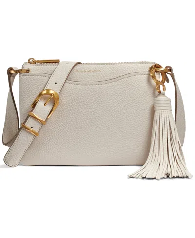 Donna Karan Glenwood Zippered Leather Crossbody With Tassel Detail