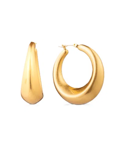 Donna Karan Gold-plated Crescent Hoop Earrings
