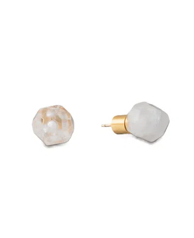 Donna Karan Gold-plated Quartz Crystal Stud Earrings