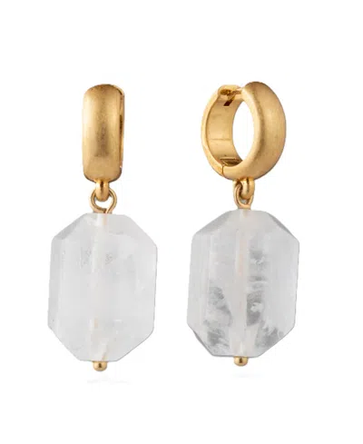 Donna Karan Gold-plated Quartz Huggie Hoop Earrings