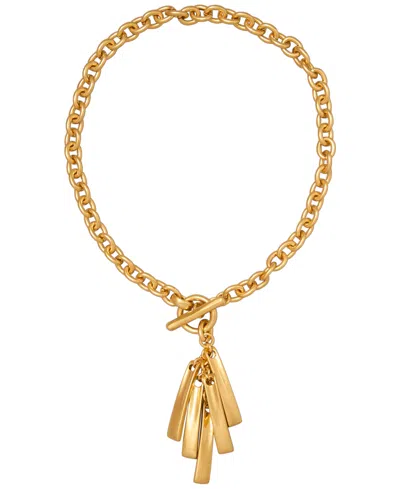 Donna Karan Gold-tone Movement Pendant Necklace