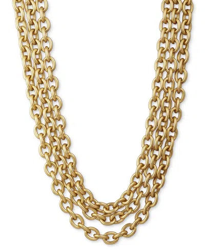 Donna Karan Gold-tone Multi-row Link Collar Necklace