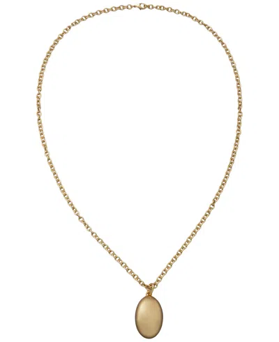 Donna Karan Gold-tone Pebble Pendant Necklace In Metallic