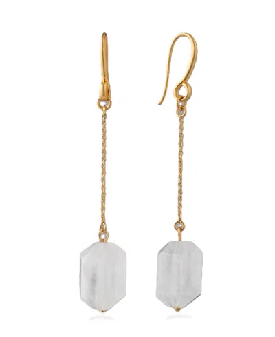 Donna Karan Gold-tone Quartz Crystal Linear Earrings