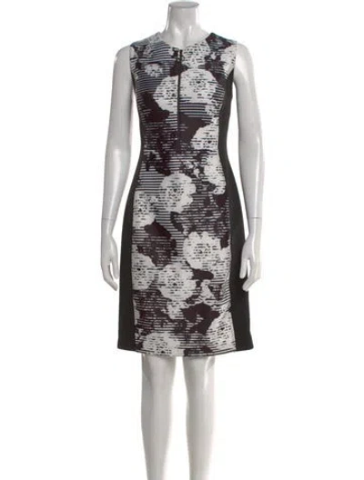 Pre-owned Donna Karan Graphic Print Knee-length Dress In Multi