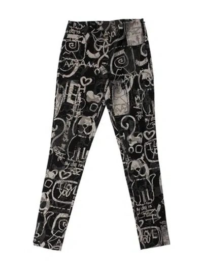 Pre-owned Donna Karan Graphic Print Skinny Leg Pants In Multi