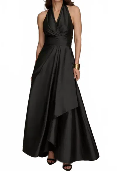 Donna Karan Halter Ball Gown In Black