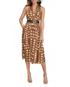 Donna Karan Donna Kaaran New York Plus Size Polka-dot Belted Midi Dress